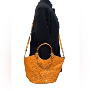 Patricia Nash valora crossbody satchel tooled leather purse